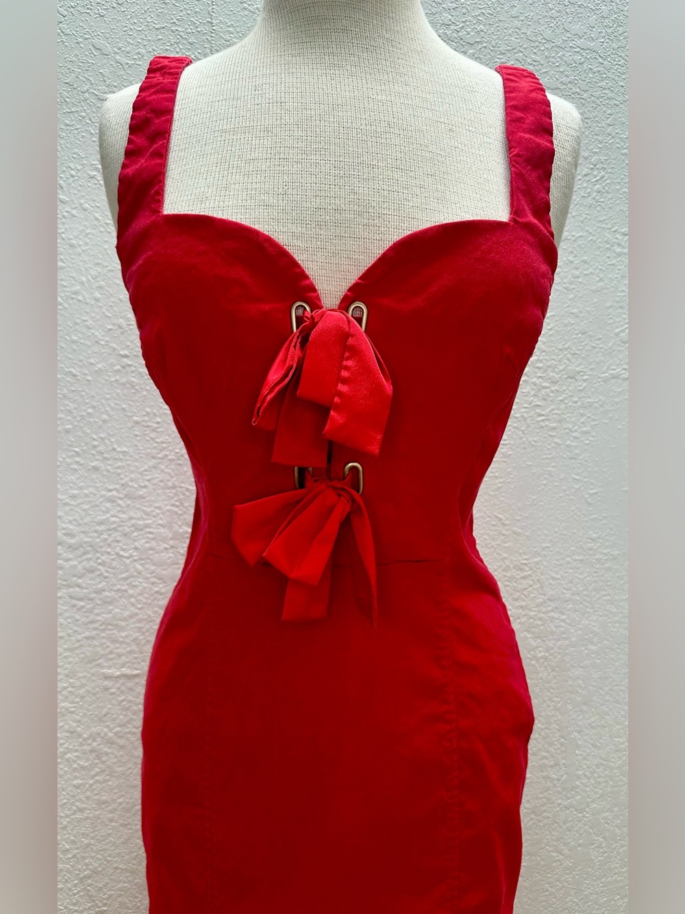by Anthropologie Red Sweetheart Bow-Detail Sheath Dress - Picture 5 of 8